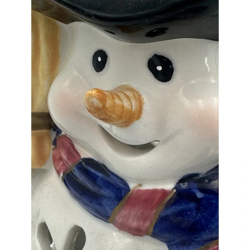 Home & Garden Party Snowman With Lantern Tea Light House Candle Holder Christmas